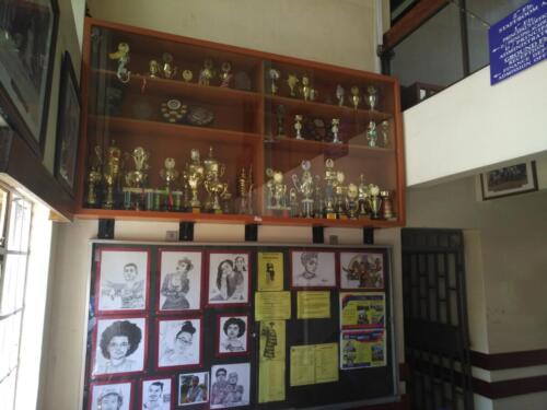 art by art students and some school trophies
